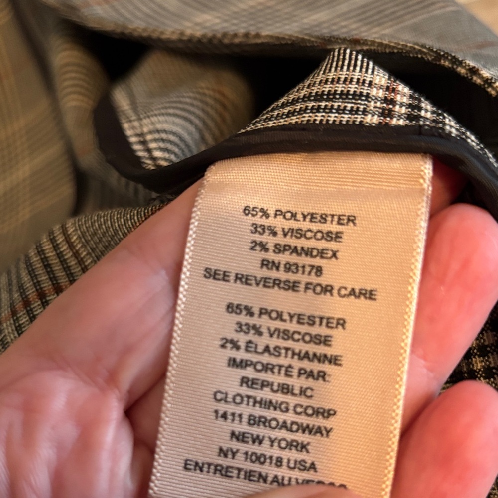 Philosophy Anthropology Gray tan classic Plaid Blazer xs nwt - Picture 11 of 12